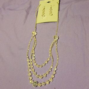Crystal necklace and earrings